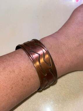 Vintage Mid-Century Modernist Copper Cuff Bracelet